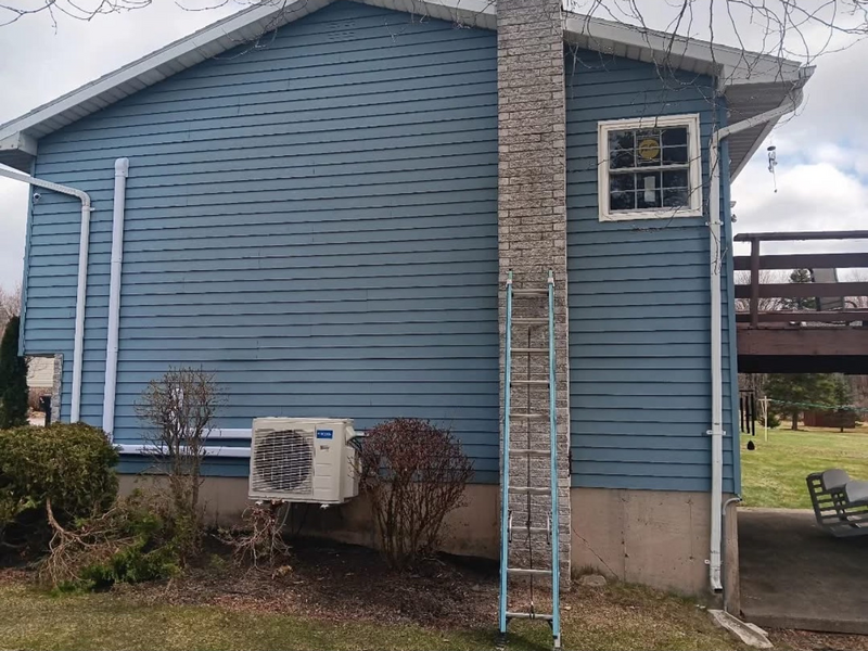 Mini split AC/Heat unit installation.